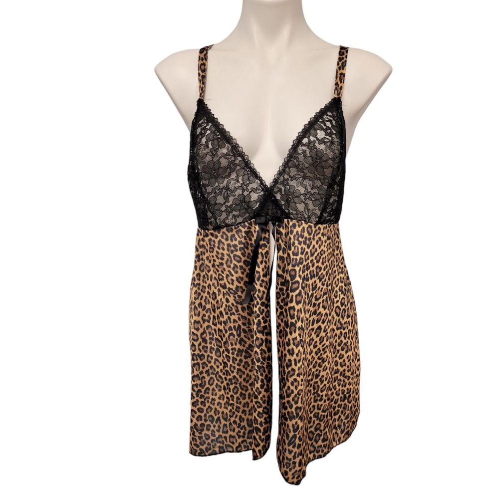 Vintage Petra Fashions Animal Print Teddy Sz 1X Lace Cheetah Leopard